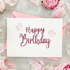 Tarjeta de cumpleaños personalizada / Tarjeta de feliz cumpleaños personalizada / Tarjeta de felicitación hecha a mano para él, ella, amigo / Mensaje de cumpleaños divertido o dulce