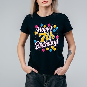 Its my 7th Birthday T-Shirt PNG | Digital Download | Birthday Boy/Girl Shirt Design | Cute Birthday Shirt Graphic