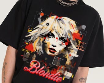ブロンディTシャツ、デビー・デボラ・ハリーのビッグプリントTシャツ