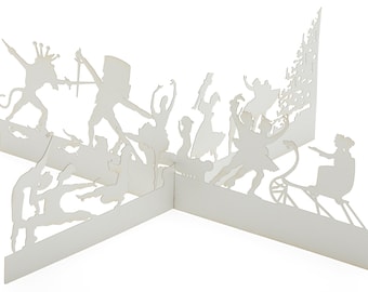 Modern Nutcracker Ballet Christmas Card and 3-D Paper Scene