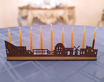 Jerusalem Menorah, Oiled Bronze