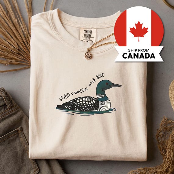 Stupid Canadian Wolf Bird Shirt, Funny Loon Sweatshirt for Hockey Fans, LGBT Gift, Game Day T-Shirt, Hockey Romance Merch