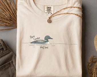 Stupid Canadian Wolf Bird Shirt, Funny Loon Sweatshirt for Hockey Fans, LGBT Gift, Game Day T-Shirt, Hockey Romance Merch