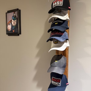 Handmade Wooden Hat Rack: Rustic Farmhouse Wall Organizer for 9 Hats