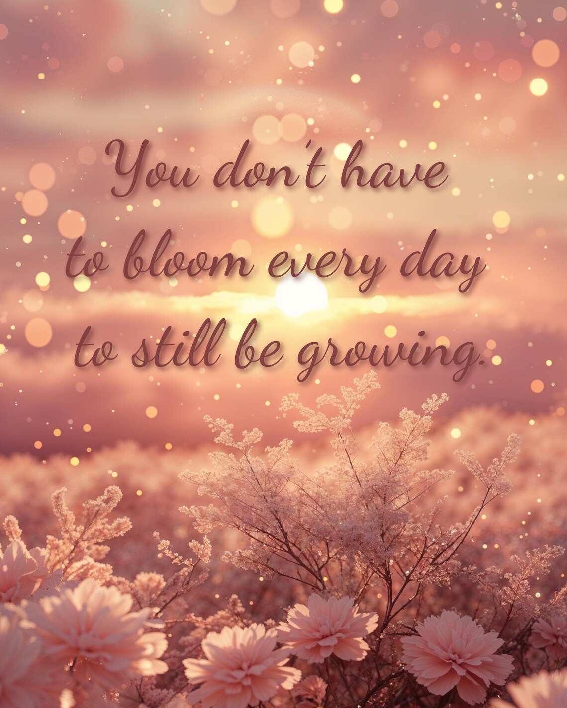 You Don’t Have to Bloom Every Day to Still Be Growing. Digital Quote ...