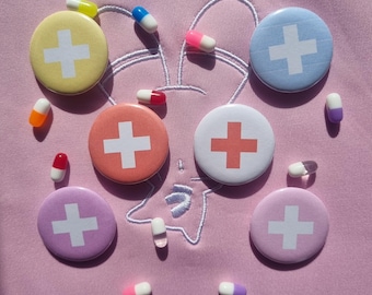 Handmade: medical cross yami kawaii small badges