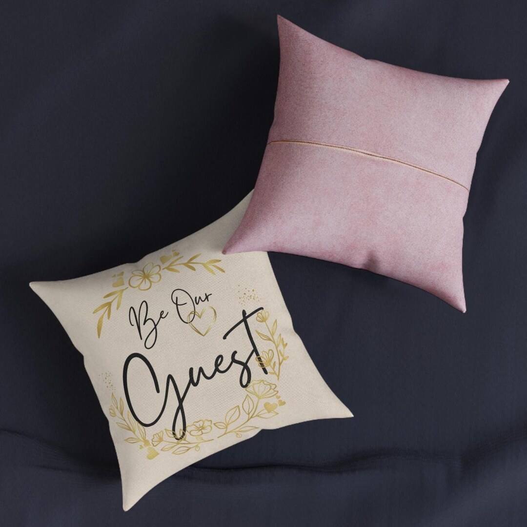 Be Our Guest Pillow: Taupe & Gold Floral Accent, Faux Suede - 12 ...