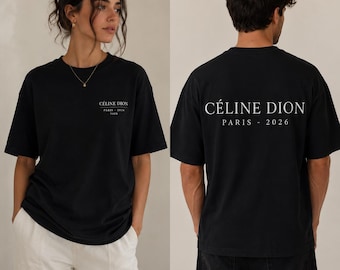 T- shirt Céline Dion noir et blanc – Concert Paris 2026