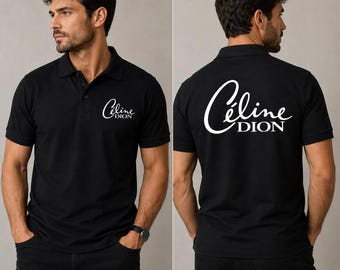 Polo Celine Dion | Camiseta negra para fans del Kpop | Regalo con logo blanco