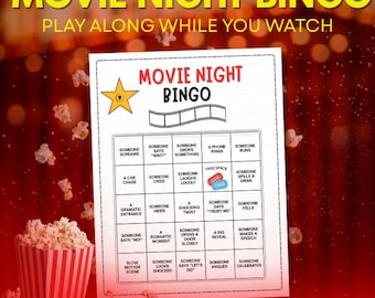 Jogo de Bingo para Noite de Cinema | Atividade Interativa para Sessões de Cinema em Grupo (Download Instantâneo)
