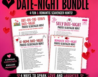 Date Night Bundle – 4 Printable Couples Scavenger Hunt Games (PDF Download)