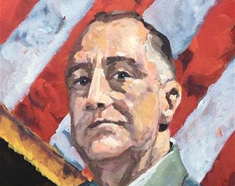 Painting Print or Notecards w envelopes of original painting by susan elizabeth jones depicting Franklin Delano Roosevelt w American Flag