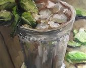 Painting, Print, or Notecards with envelopes from my original painting quot Mint Julep quot of a silver julep cup to commemorate the Kentucky Derby