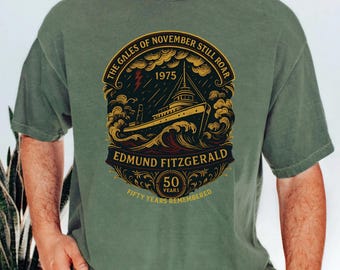 Never Forget- Edmund Fitzgerald- Retro Vintage Gildan T-Shirt - November 10th 1975