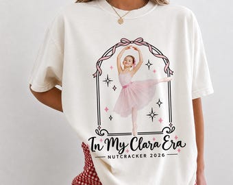 Personalized Ballerina Photo Shirt, Custom Nutcracker Ballet Tee, Dance Recital Christmas Shirt, Ballet Dancer Gift