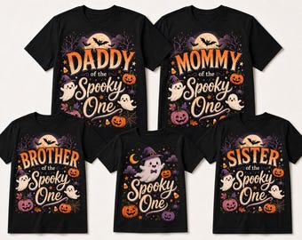 Spooky One Birthday Family Shirts, Matching Halloween Mommy Daddy Brother Sister Tees, First Birthday Halloween Family Outfit
