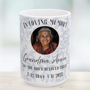 Personalized Memorial Photo Mug, Loss of Loved One Gift, Custom Picture Mug with Name and Dates, Remembrance Coffee Cup, Bereavement Gift