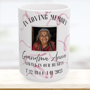Personalized Memorial Photo Mug, Loss of Loved One Gift, Custom Picture Mug with Name and Dates, Remembrance Coffee Cup, Bereavement Gift