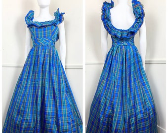 tartan prom dress
