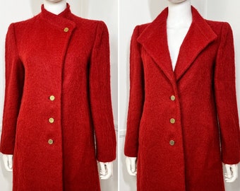 Small to Medium 1980s Vintage Rusty Red Mohair Coat by Nipon Coature
