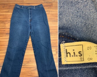 Curvy 32 Cintura 1980 Vintage Jeans de cintura alta por H. I. S