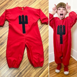 Kids 4 to 5 1970&#39;s Vintage Red Devil Childrens Costume