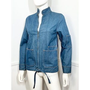 Small 1970s Vintage Cotton Denim Jacket by The Jean Machine Made in Hong Kong