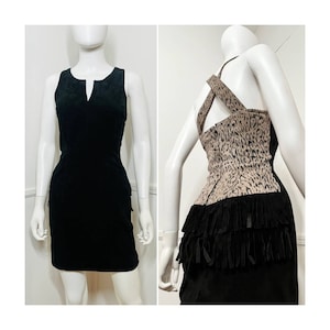 Extra Small 1980s Vintage Suede Mini Dress by Chia