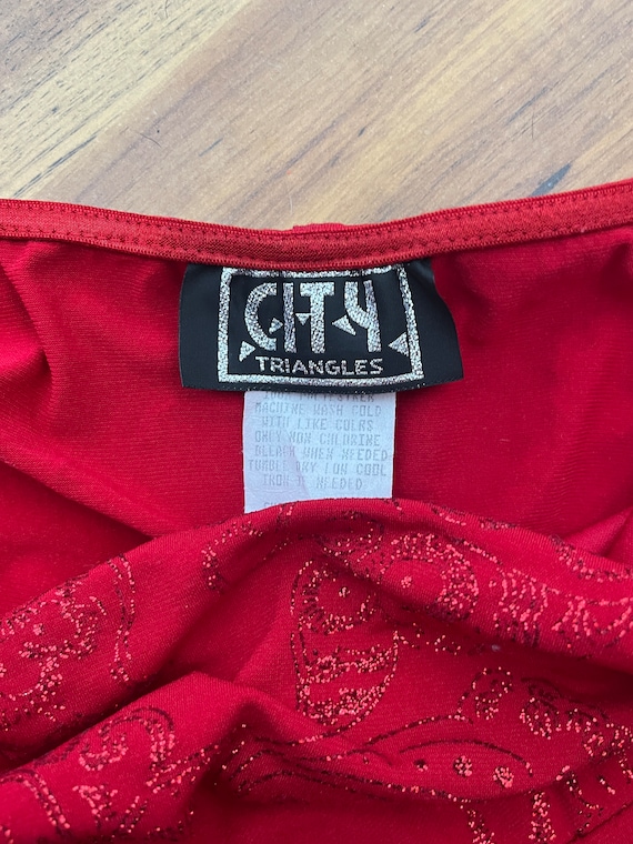 Medium Y2K Vintage Red Glitter Prom Dress by City Triangles Medium Y2K Vintage Red Glitter Prom Dress by City Triangles