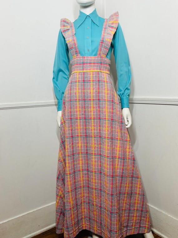 pink plaid pinafore dress Pink Tartan Pinafore