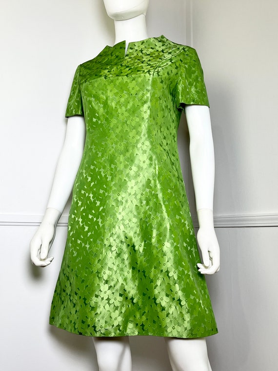 Extra Small to Small 1960s Vintage Green Floral J… - image 3