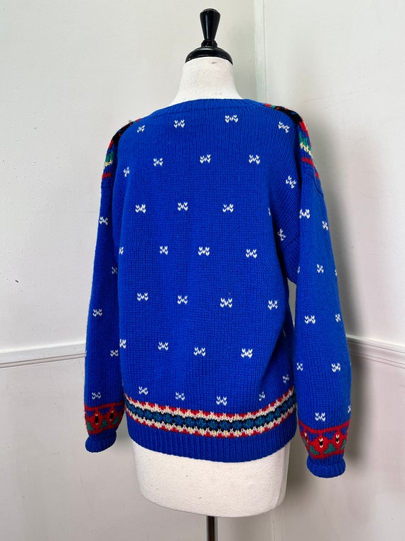 Curvy- Large 1990's Vintage Wool Norwegian-Style … - image 7