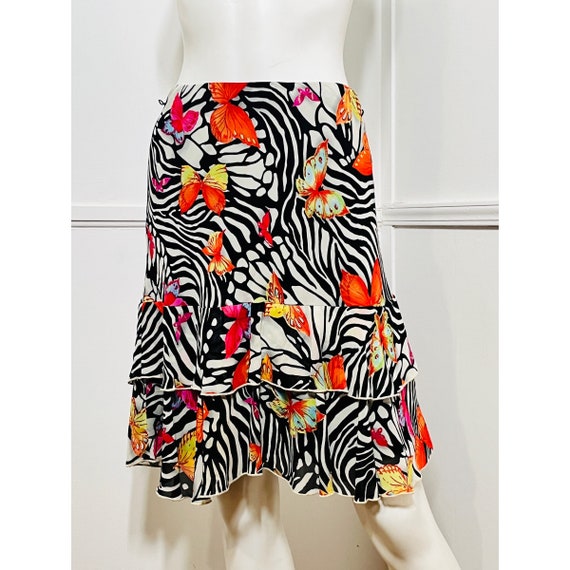 Petite Small Y2K Vintage Zebra Butterfly Print Bias Cut Skirt by Lily Etsy
