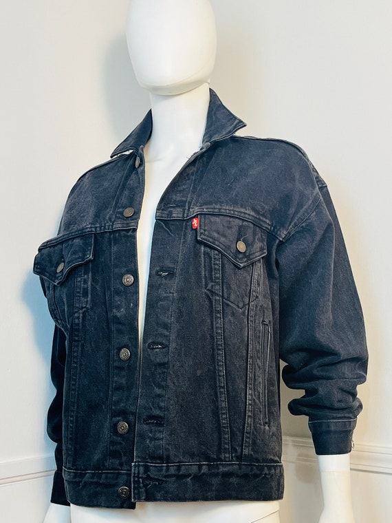 Small to Large 1990s Vintage Black Denim Levis Ja… - image 3