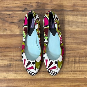 EU Size 36.5 Y2K Vintage Satin Flats by Emilio Pucci