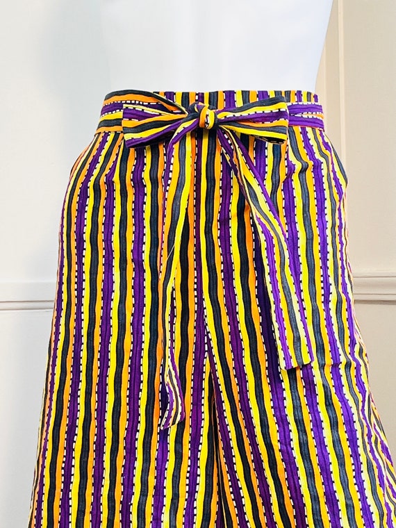 Large 1990s Vintage Striped Palazzo Trousers - image 4