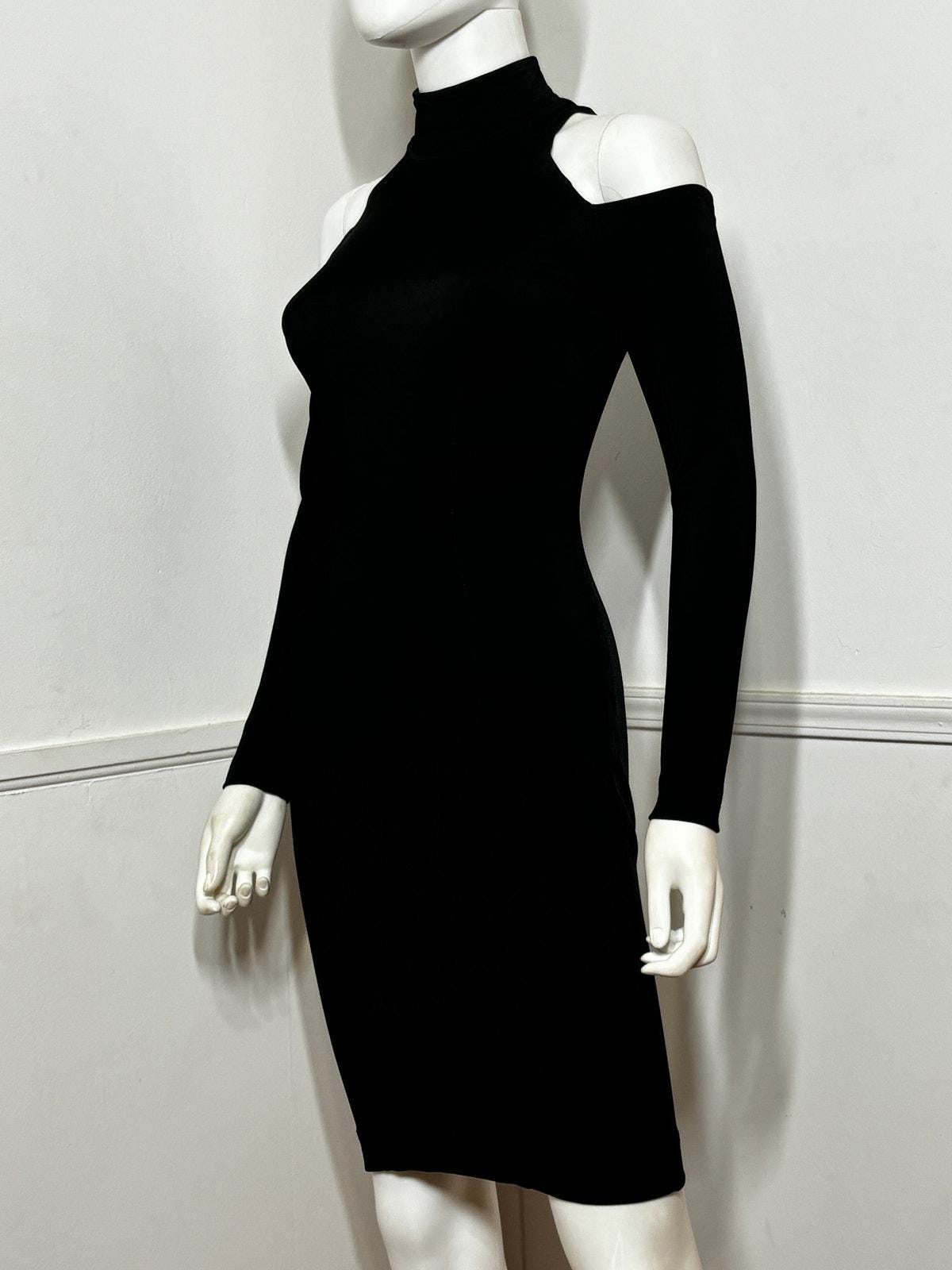 cold shoulder little black dress Augusta Off the Shoulder Foldover Mini Dress Shop American Threads Black / M