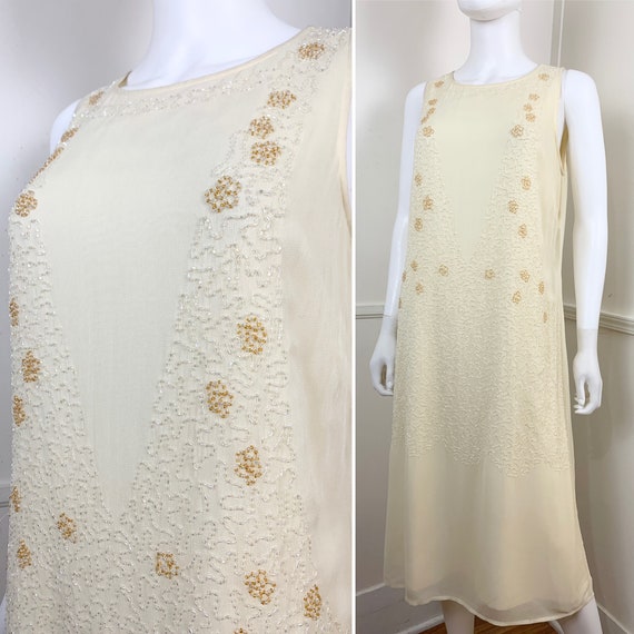 Size ML GORGEOUS Vintage /'90s April Cornell Sheer Maxi Dress