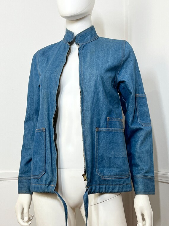 Small 1970s Vintage Cotton Denim Jacket by The Jean Machine Made in Hong Kong View 4
