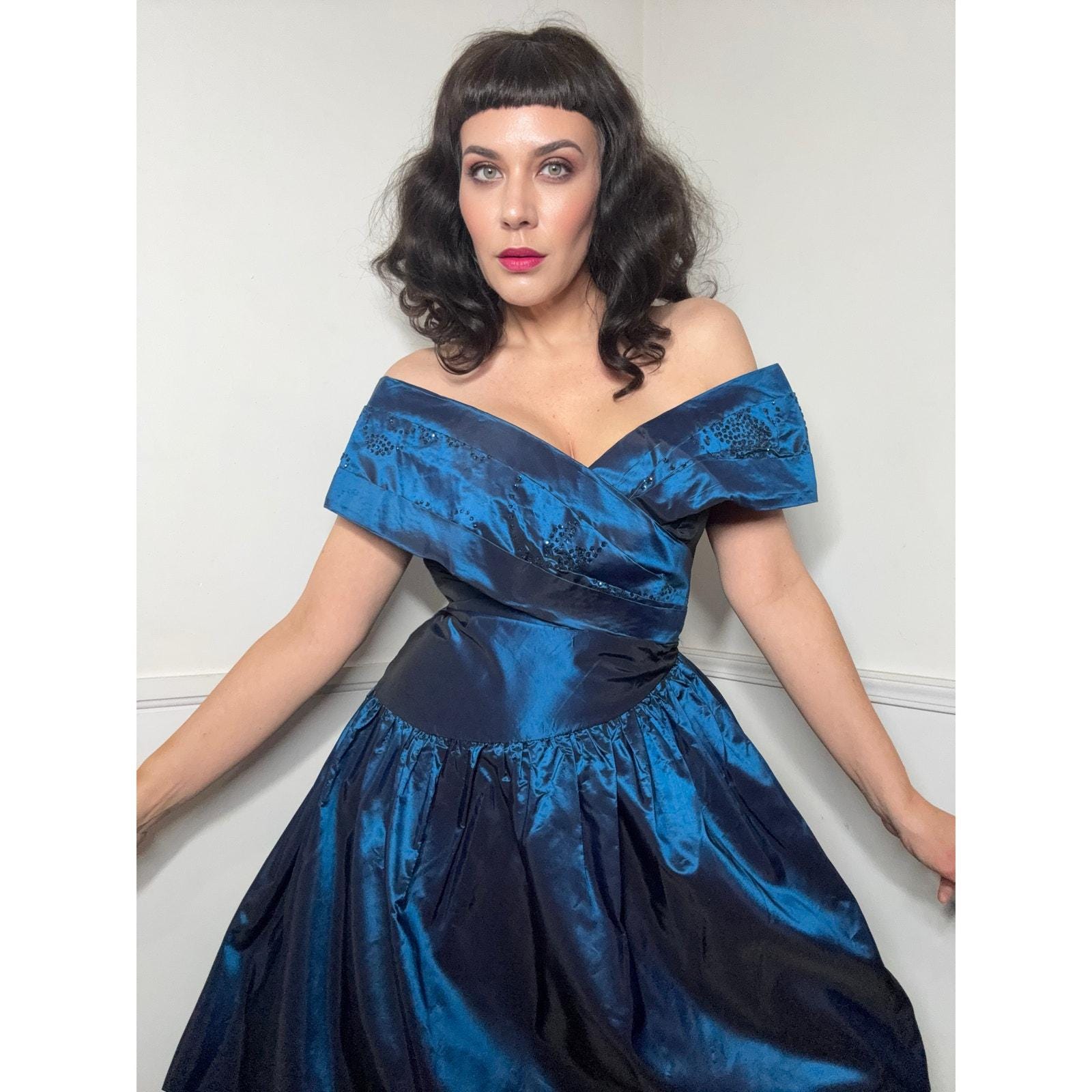 80s Taffeta Dress - Etsy Australia