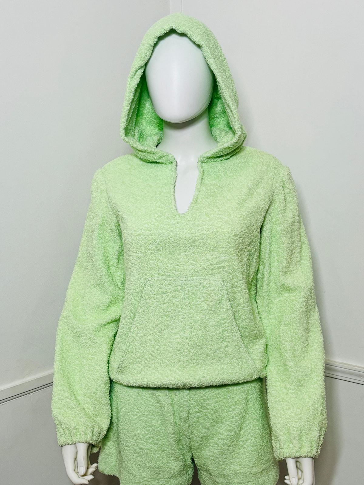 Small 1960s Vintage Mint Green Terrycloth Hoodie and Shorts Set - Etsy
