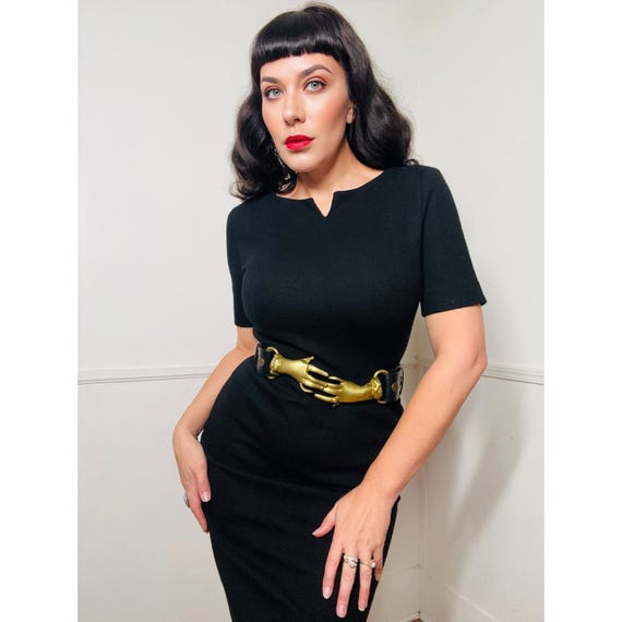 Small to Medium 1960s Vintage Black Knit Pencil Dress by Krist - Etsy