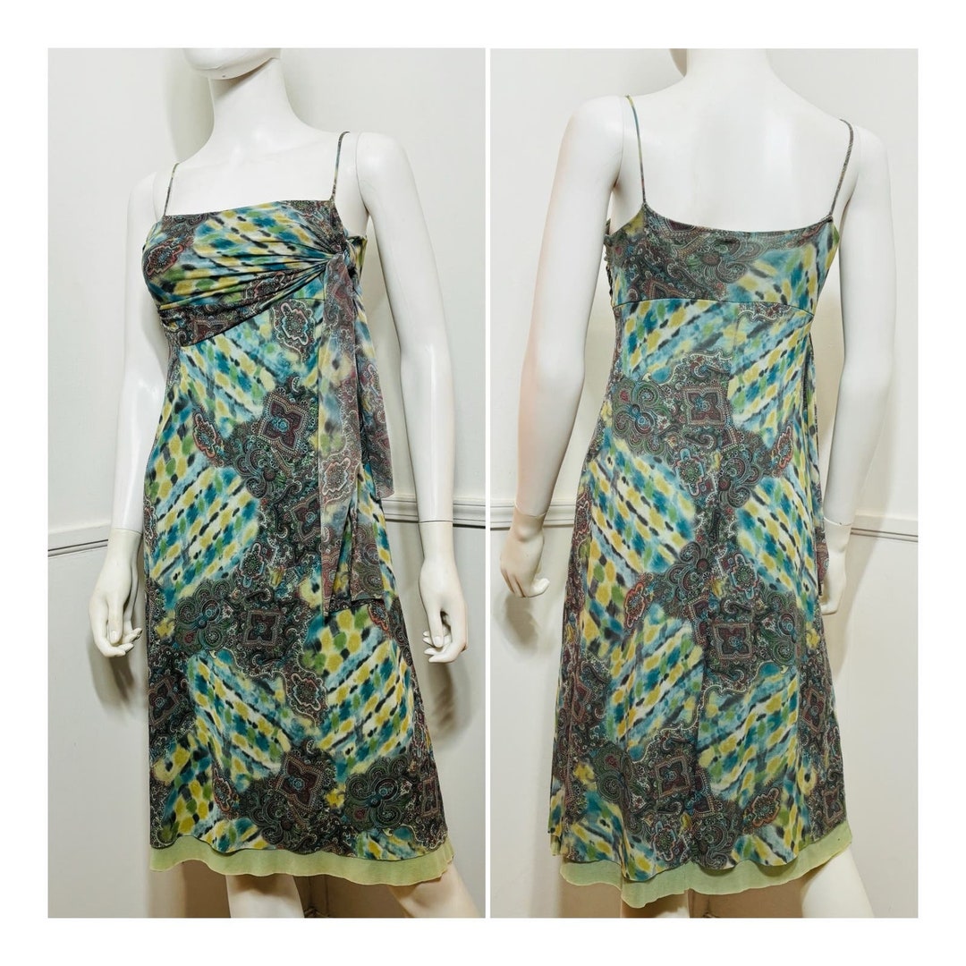 Vintage Strap Tie Dye Mesh Dress main image 0