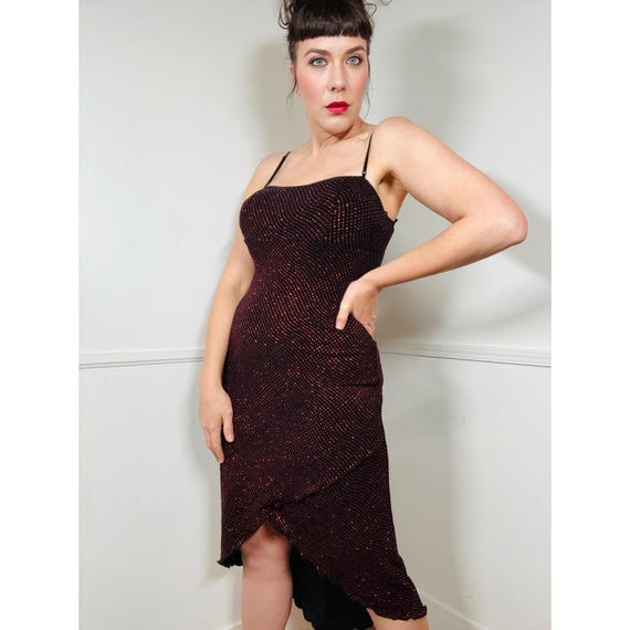 city triangles glitter dress Vintage One Shoulder Bedazzled City Triangles Maxi Dress main image 1