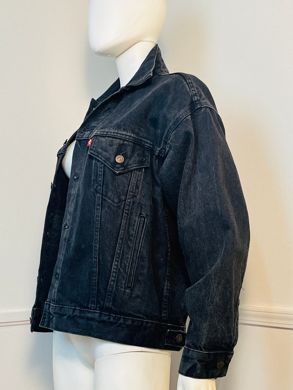 Small to Large 1990s Vintage Black Denim Levis Ja… - image 5