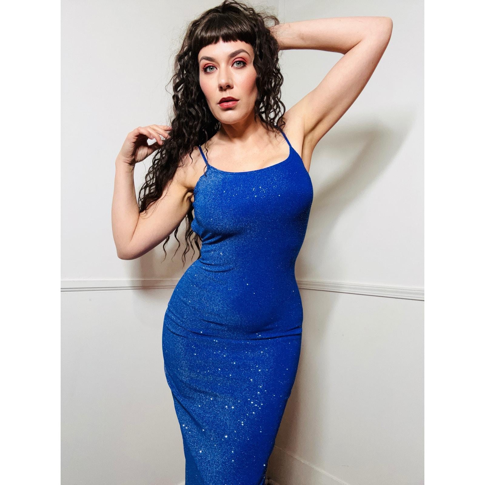 Medium to Large Y2K Vintage Blue and Silver Glitter Gown by Jump - Etsy Medium to Large Y2K Vintage Blue and Silver Glitter Gown by Jump - Etsy