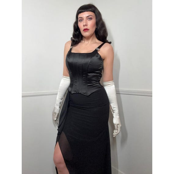 jessica mcclintock corset dress 2000s Vintage Wedding  Lucky 27 Bridal Small 1990s Vintage Black Corset