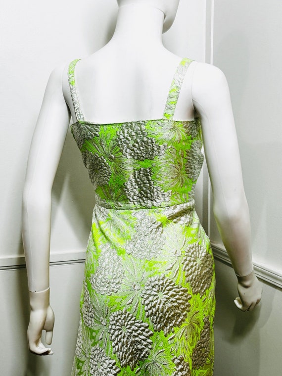 Small to Medium 1960s Vintage Neon Green and Silv… - image 6