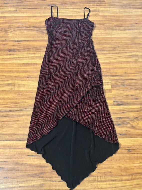 slim fit dress slacks Y2k City Triangles One Shoulder Glitter Long Formal Dress Medium