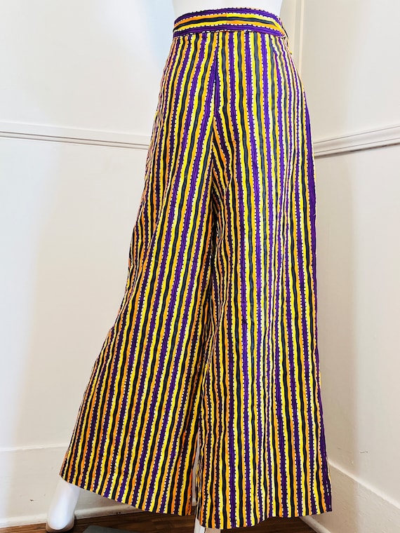 Large 1990s Vintage Striped Palazzo Trousers - image 6